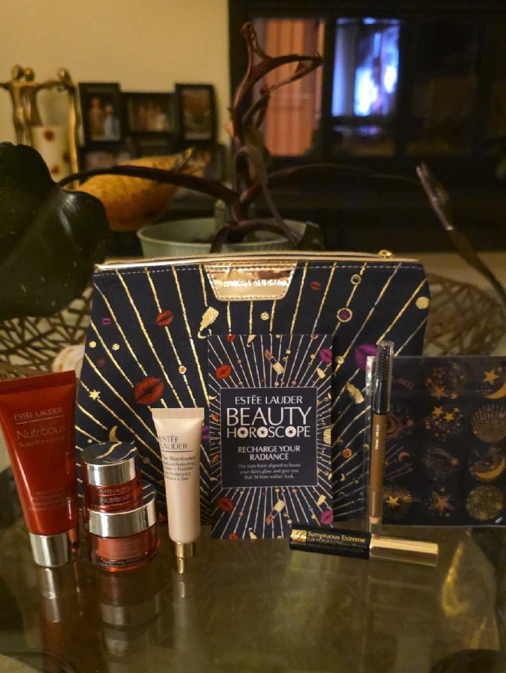 Estée Lauder Beauty Horoscope Makeup Bag & 6 Skincare Set -